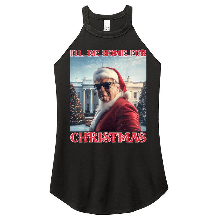 ILl Be Home For Christmas Trump Santa Selfie White House Women's Perfect Tri Rocker Tank