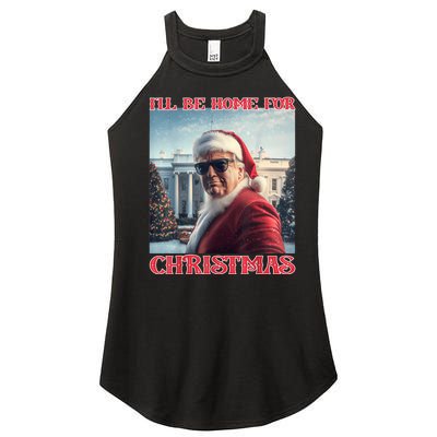 ILl Be Home For Christmas Trump Santa Selfie White House Women's Perfect Tri Rocker Tank