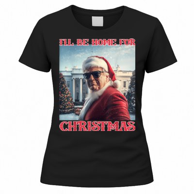 ILl Be Home For Christmas Trump Santa Selfie White House Women's T-Shirt