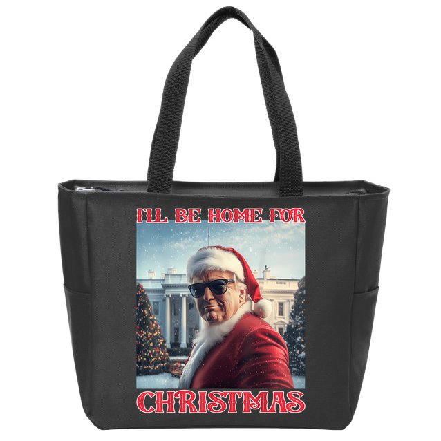 ILl Be Home For Christmas Trump Santa Selfie White House Zip Tote Bag