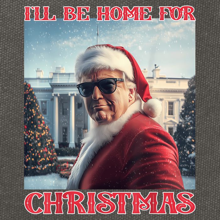 ILl Be Home For Christmas Trump Santa Selfie White House Cotton Canvas Backpack