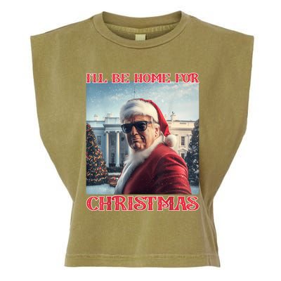 ILl Be Home For Christmas Trump Santa Selfie White House Garment-Dyed Women's Muscle Tee