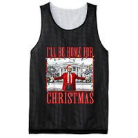 ILl Be Home For Christmas Santa Funny Trump Xmas Pajamas Mesh Reversible Basketball Jersey Tank