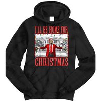 ILl Be Home For Christmas Santa Funny Trump Xmas Pajamas Tie Dye Hoodie