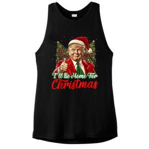 Ill Be Home For Christmas Trump 2024 Festive Holiday Ladies PosiCharge Tri-Blend Wicking Tank