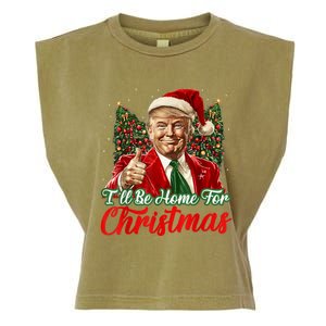 Ill Be Home For Christmas Trump 2024 Festive Holiday Garment-Dyed Women's Muscle Tee