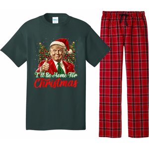 Ill Be Home For Christmas Trump 2024 Festive Holiday Pajama Set