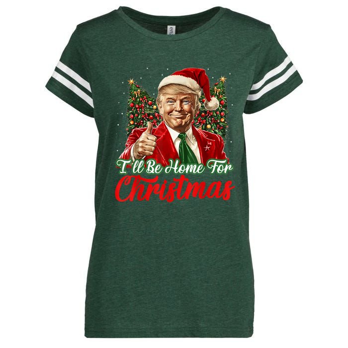 Ill Be Home For Christmas Trump 2024 Festive Holiday Enza Ladies Jersey Football T-Shirt