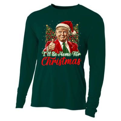 Ill Be Home For Christmas Trump 2024 Festive Holiday Cooling Performance Long Sleeve Crew