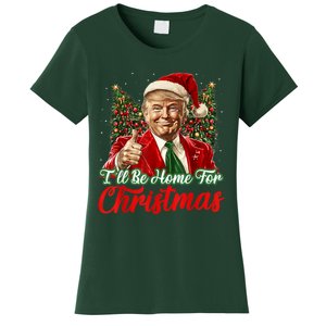 Ill Be Home For Christmas Trump 2024 Festive Holiday Women's T-Shirt