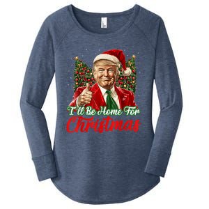 Ill Be Home For Christmas Trump 2024 Festive Holiday Women's Perfect Tri Tunic Long Sleeve Shirt