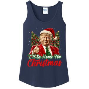 Ill Be Home For Christmas Trump 2024 Festive Holiday Ladies Essential Tank