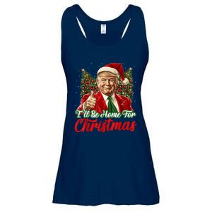 Ill Be Home For Christmas Trump 2024 Festive Holiday Ladies Essential Flowy Tank