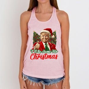 Ill Be Home For Christmas Trump 2024 Festive Holiday Women's Knotted Racerback Tank