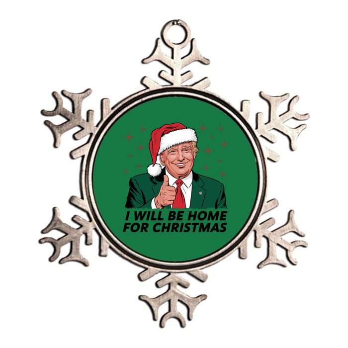 ILl Be Home For Christmas Trump Metallic Star Ornament