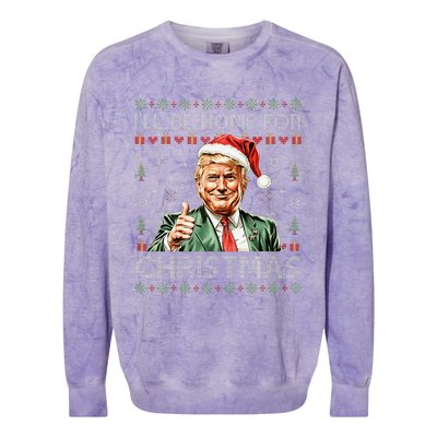 ILl Be Home For Christmas Funny Trump 2024 Ugly Christmas Colorblast Crewneck Sweatshirt