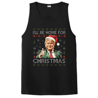 ILl Be Home For Christmas Funny Trump 2024 Ugly Christmas PosiCharge Competitor Tank