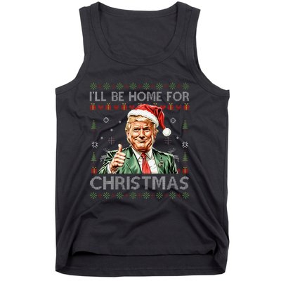 ILl Be Home For Christmas Funny Trump 2024 Ugly Christmas Tank Top