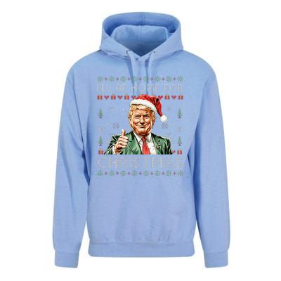 ILl Be Home For Christmas Funny Trump 2024 Ugly Christmas Unisex Surf Hoodie