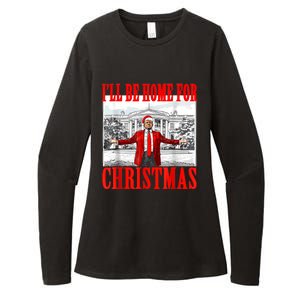 ILl Be Home For Christmas Santa Funny Trump Xmas Pajamas Womens CVC Long Sleeve Shirt