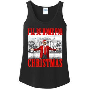 ILl Be Home For Christmas Santa Funny Trump Xmas Pajamas Ladies Essential Tank