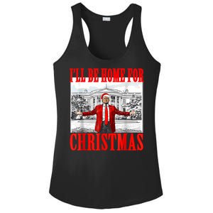 ILl Be Home For Christmas Santa Funny Trump Xmas Pajamas Ladies PosiCharge Competitor Racerback Tank