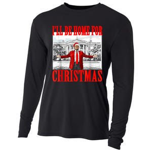 ILl Be Home For Christmas Santa Funny Trump Xmas Pajamas Cooling Performance Long Sleeve Crew