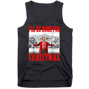 ILl Be Home For Christmas Santa Funny Trump Xmas Pajamas Tank Top