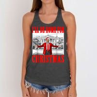 ILl Be Home For Christmas Santa Funny Trump Xmas Pajamas Women's Knotted Racerback Tank