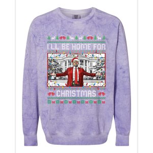 ILl Be Home For Christmas Ugly Santa Trump Xmas Meaningful Gift Colorblast Crewneck Sweatshirt