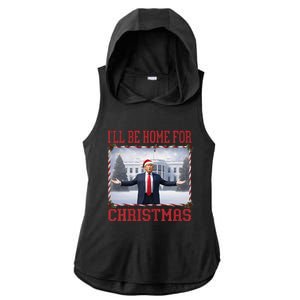 ILl Be Home For Christmas Ladies PosiCharge Tri-Blend Wicking Draft Hoodie Tank