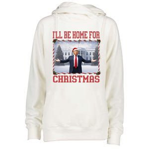 ILl Be Home For Christmas Womens Funnel Neck Pullover Hood