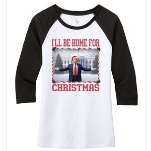 ILl Be Home For Christmas Women's Tri-Blend 3/4-Sleeve Raglan Shirt