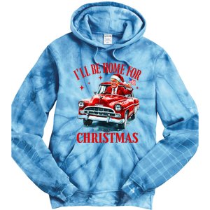 ILl Be Home For Christmas Funny Santa Claus Trump 2024 Tie Dye Hoodie