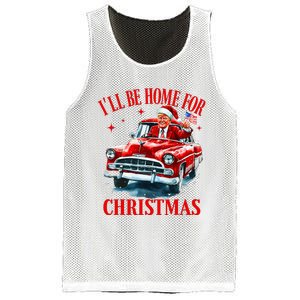 ILl Be Home For Christmas Funny Santa Claus Trump 2024 Mesh Reversible Basketball Jersey Tank