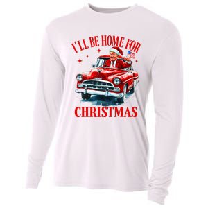 ILl Be Home For Christmas Funny Santa Claus Trump 2024 Cooling Performance Long Sleeve Crew