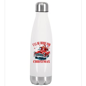 ILl Be Home For Christmas Funny Santa Claus Trump 2024 Stainless Steel Insulated Water Bottle