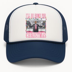 ILl Be Home For Christmas Santa Funny Trump Xmas Pajamas Trucker Hat