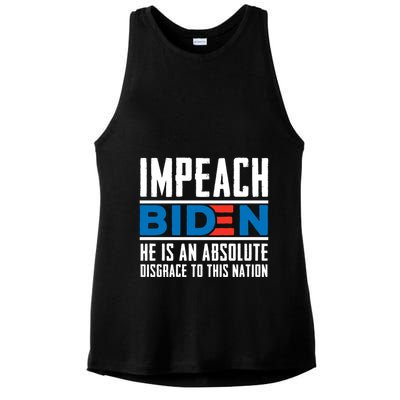Impeach Biden He Is An Absolute Disgrace To This Nation Ladies PosiCharge Tri-Blend Wicking Tank