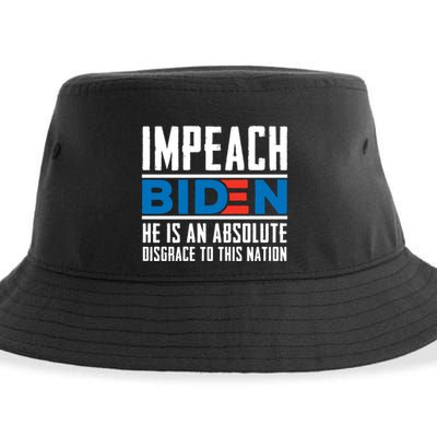Impeach Biden He Is An Absolute Disgrace To This Nation Sustainable Bucket Hat
