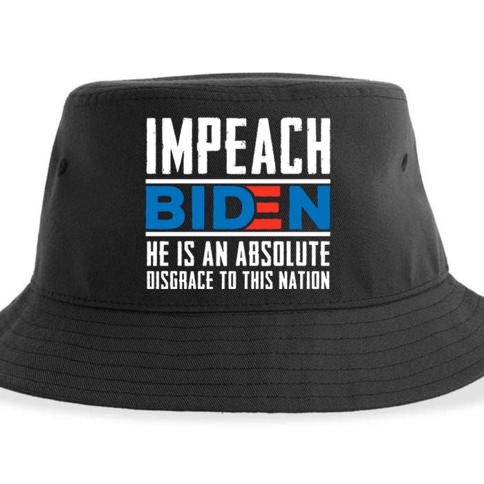 Impeach Biden He Is An Absolute Disgrace To This Nation Sustainable Bucket Hat