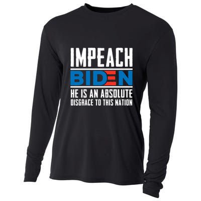 Impeach Biden He Is An Absolute Disgrace To This Nation Cooling Performance Long Sleeve Crew