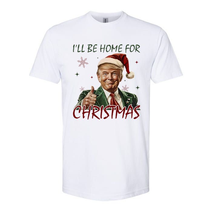 ILl Be Home For Christmas Funny Santa Claus Trump 2024 Softstyle CVC T-Shirt