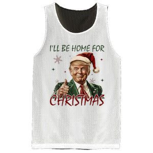 ILl Be Home For Christmas Funny Santa Claus Trump 2024 Mesh Reversible Basketball Jersey Tank