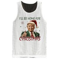 ILl Be Home For Christmas Funny Santa Claus Trump 2024 Mesh Reversible Basketball Jersey Tank