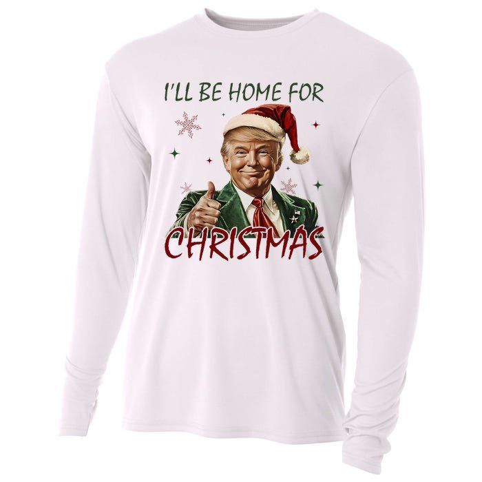 ILl Be Home For Christmas Funny Santa Claus Trump 2024 Cooling Performance Long Sleeve Crew