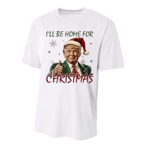 ILl Be Home For Christmas Funny Santa Claus Trump 2024 Performance Sprint T-Shirt