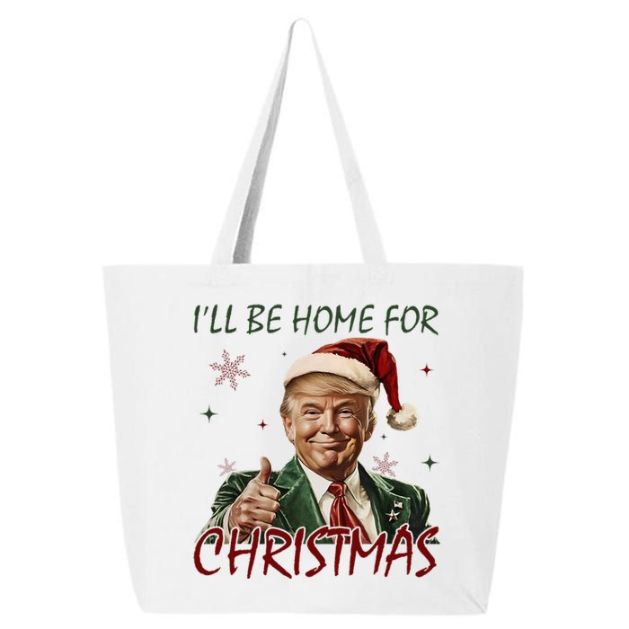 ILl Be Home For Christmas Funny Santa Claus Trump 2024 25L Jumbo Tote