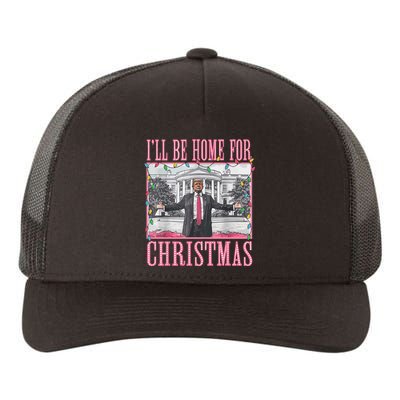 ILl Be Home For Christmas Santa Funny Trump Xmas Pajamas Yupoong Adult 5-Panel Trucker Hat