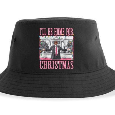 ILl Be Home For Christmas Santa Funny Trump Xmas Pajamas Sustainable Bucket Hat